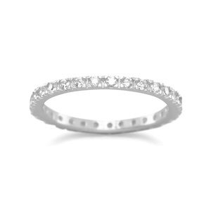 💫 Rhodium Plated CZ Eternity Band